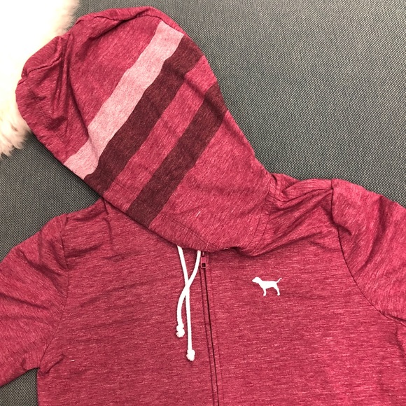 NWOT Victoria’s Secret Dark Pink Hoodie Sz Sm - Picture 5 of 7